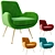 Versatile Moby Accent Chair: Customizable Color Options 3D model small image 1