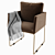 Elegant Brass and Fabric Armchair 3D model small image 3