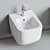 Hatria Fusion: Sleek Ceramic Toilet & Bidet Set 3D model small image 4