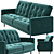 Luxurious Velvet Sofa Bed 3D model small image 1