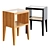 Zara Home Wooden Bedside Table | Natural & Black Wood | 38x55x30 cm 3D model small image 2