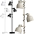 HEKTAR 3-Lamp Floor Lamp: Modern Lighting Solution 3D model small image 1