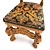 Artisan Carved Wooden Chair 3D model small image 4