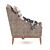 Contemporary Fabric Lounge Chair 3D model small image 3