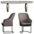 Lotus & Lily: Stylish Leather Dining 3D model small image 4