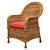 Rustic Rattan Armchair: Elegant Essential 3D model small image 1