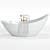 Luxury Metal and Ceramic Bathtub with Shower 3D model small image 1