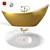 Luxury Metal and Ceramic Bathtub with Shower 3D model small image 6