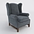 Elegant Cannes Armchair 3D model small image 6