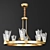 Elegant Brass Chandelier 3D model small image 1
