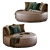 Comfy Love Seat Pouf 3D model small image 1