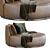 Comfy Love Seat Pouf 3D model small image 2