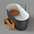 Agape Immersion Freestanding Bathtub with Fez Tap and Ascension Seat 3D model small image 2