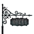 Elegant Wrought Iron Sign 3D model small image 2