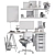 Sleek Black Ikea Office Workspace 3D model small image 4