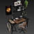 Sleek Black Ikea Office Workspace 3D model small image 5