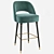 Essential Home Collins Bar Chair: Velvet & Leather 3D model small image 3