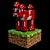 Pixelated Adventure: Minecraft Figurine Pack 3D model small image 2