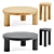 Minimalist Offset Coffee Table & Stool 3D model small image 2