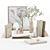 Marble Decor Set: Books, Frames, Lantern 3D model small image 1