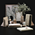 Marble Decor Set: Books, Frames, Lantern 3D model small image 2