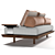 Luxury Leather Caprera Sofa 3D model small image 4