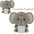 Trumpy Elephant: The Plush Collectible 3D model small image 1
