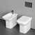 Azzurra Ceramica PRUA Floor WC & Bidet 3D model small image 3