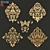 Elegant Geometry Ornament Set 3D model small image 1