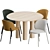BoConcept & Fredericia Dinning Set - 3 Chairs + 1 Table 3D model small image 1