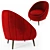 Velvet Razia Tub Chair: Elegant Accent Seating 3D model small image 2