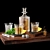 Luxury Crystal Whiskey Decanter Set 3D model small image 1