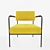 Yellow Velvet Armchair: Cloe 3D model small image 2