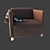 Cozy Armchair with Throw Blanket 3D model small image 2