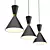 Modern Black Brass Pendant Light 3D model small image 2