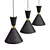 Modern Black Brass Pendant Light 3D model small image 3