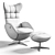 Cosmic Comfort Chair & Ottoman 3D model small image 4