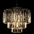 1920s Odeon Chandelier: Black Clear Metal Glass 3D model small image 3