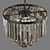 1920s Odeon Chandelier: Black Clear Metal Glass 3D model small image 5