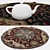 Stylish Round Carpet Set 3D model small image 3