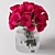 Elegant Rose Bouquet in Glass Vase 3D model small image 4