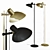 Modern Black and Gold Floor Lamp 3D model small image 1