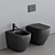 Nic Design Pin WC Set: Modern, Ceramic Toilet and Floor Bidet 3D model small image 3