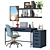 Blue Office Oasis: Ikea Langfjall Chair, Alex Drawer Unit, Table & More 3D model small image 3