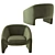 Elegant Pistachio Shona Accent Chair 3D model small image 4