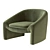 Elegant Pistachio Shona Accent Chair 3D model small image 6