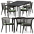 Outdoor Set: Erica 19 Chair & Mirto Table 3D model small image 1