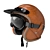 Handcrafted Leather Motorcycle Helmet 3D model small image 1
