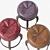 Vintage Pouf: Antique Elegance in 3 Colors 3D model small image 2