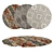 Round Carpet Set - Versatile 6-Piece Collection with Varying Textures 3D model small image 1